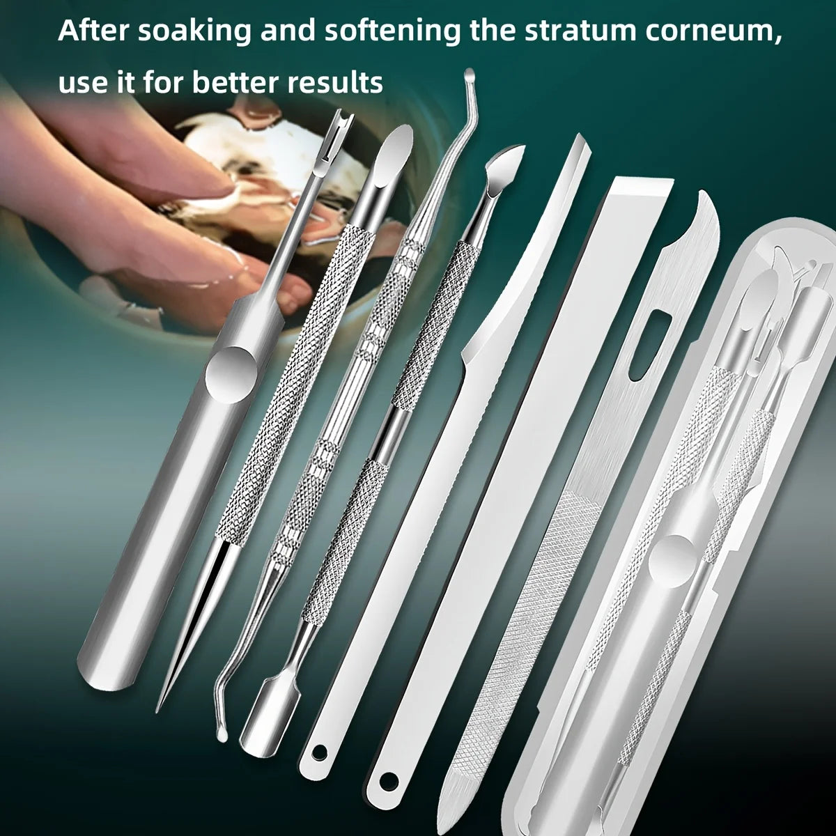 1/7pcs Stainless Steel Nail Care Kit: Precision Cuticle Remover Trimmer Set Includes Nail File Cleaner Perfect Gift for Women