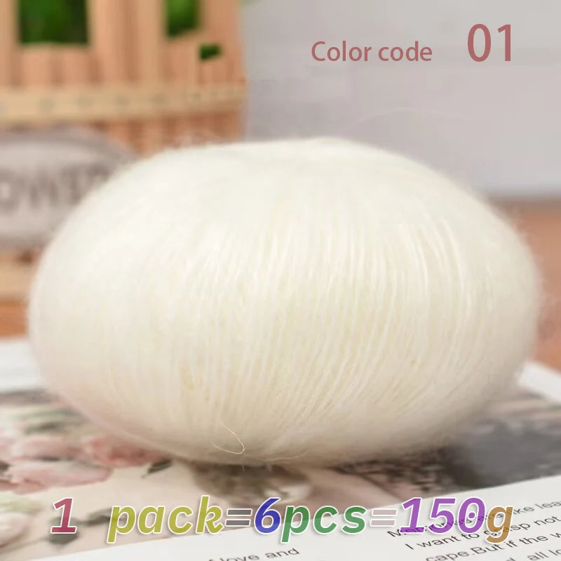 Luxury mohair blend yarn, soft merino wool blend, DIY knitting and crochet projects, containing 45% mohair, 40% merino wool, 15%
