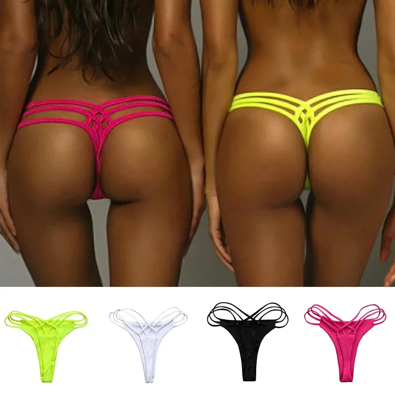 Women Swimwear Low Waist Bikini Swim Pants Shorts Bottom Swimsuit Bathing Swimwear Sexy Bikini Thong Girls Tankini Swim Trunks