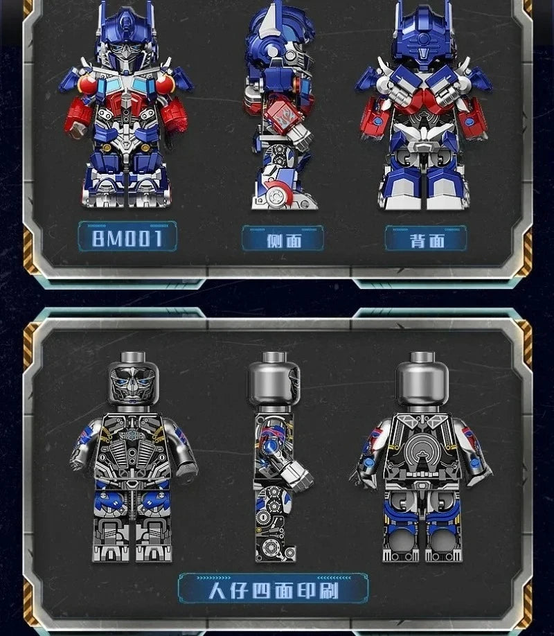 Transformers Optimus Prime Blocks MOC Small Grain Megatron Children's Assembly Toy Bumblebee Model Desktop Ornament Gift