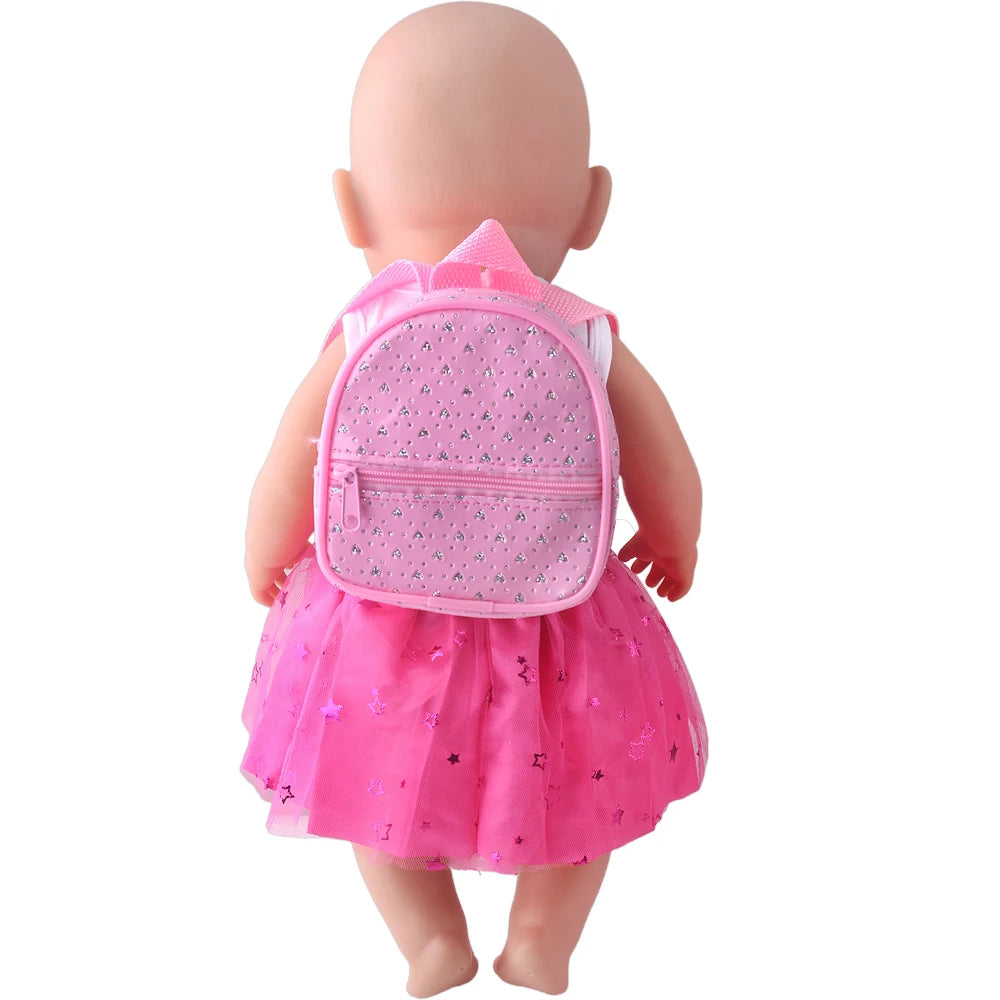 43 cm Baby Doll Cute Backpack Ours & Generation American 18 Inch Girl Doll Children Toys Dolls Accessories Cartoon Schoolbag