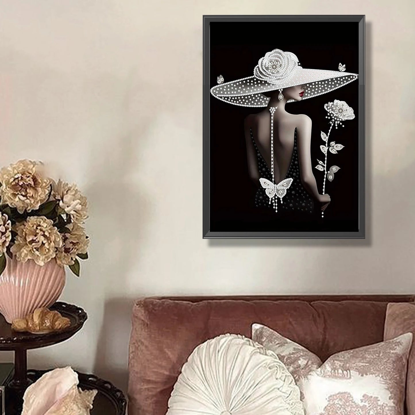 Beauty Special Shaped 5D DIY Partial Drill Diamond Art Kit for Adults Beginners Home Decor Crystal Diamond Art 11.81x15.75inch