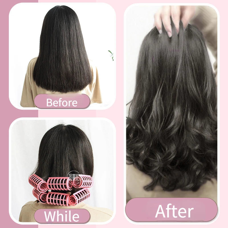 6-14pcs/set Heatless Hair Curler Rollers Large Grip Clips Lazy Curlers Hairdressing DIY Hair Styling Tool for Women Random Color