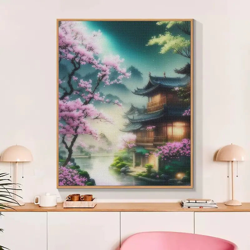 5d Diamond Art Painting Aurora Landscape Mosaic Embroidery Cross Stitch Set Full Round Rhinestone Diy Home Decoration Gift