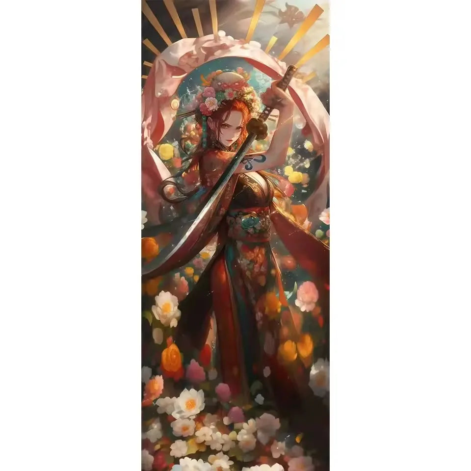 5D Diamond art Anime Character Embroidery Mosaic DIY Full Square Round Drill Fairy Moon Flower Imitation Diamond Cross-Stitch