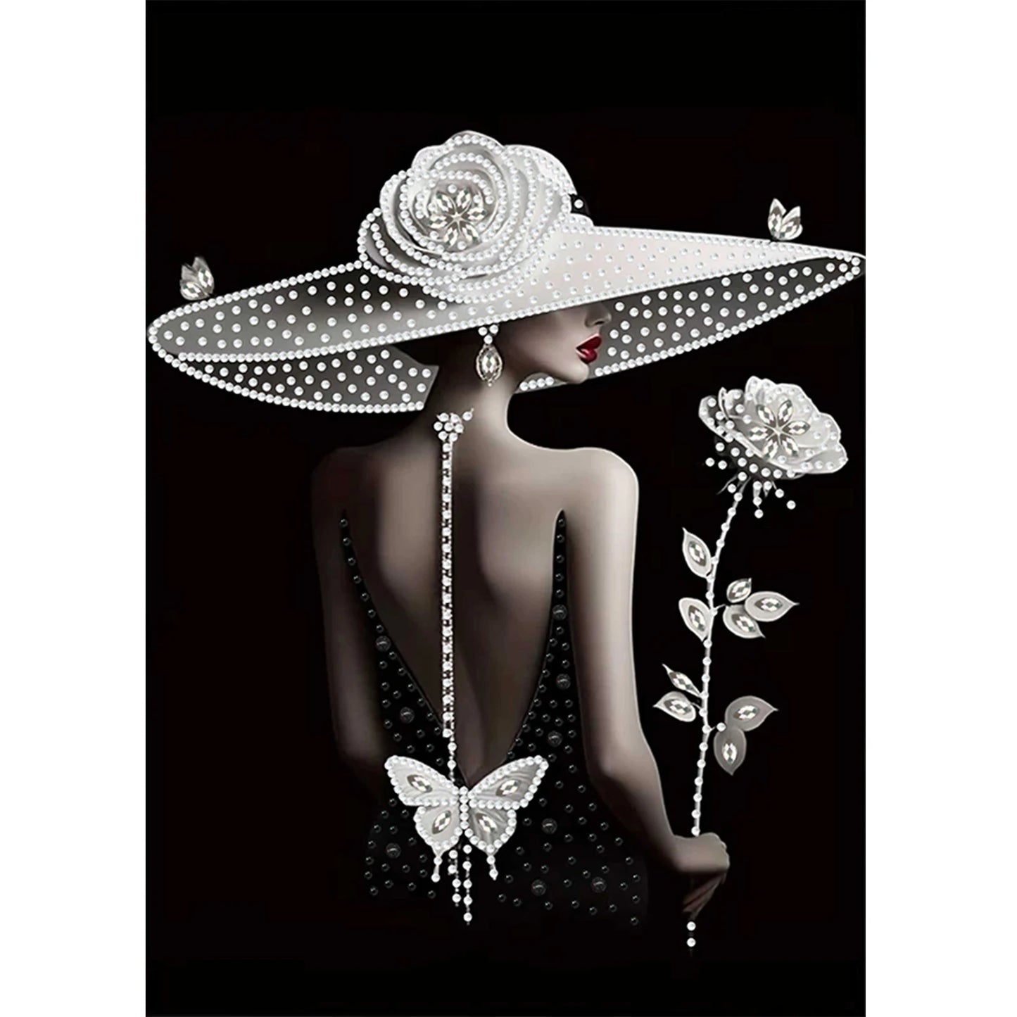 Beauty Special Shaped 5D DIY Partial Drill Diamond Art Kit for Adults Beginners Home Decor Crystal Diamond Art 11.81x15.75inch