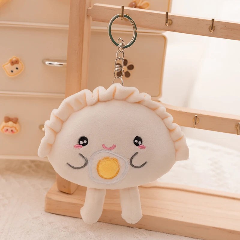11cm Mini Rice Bao Steamed Stuffed Bun Plush Dumplings Keychain Cute Bag Pendant Decoration
