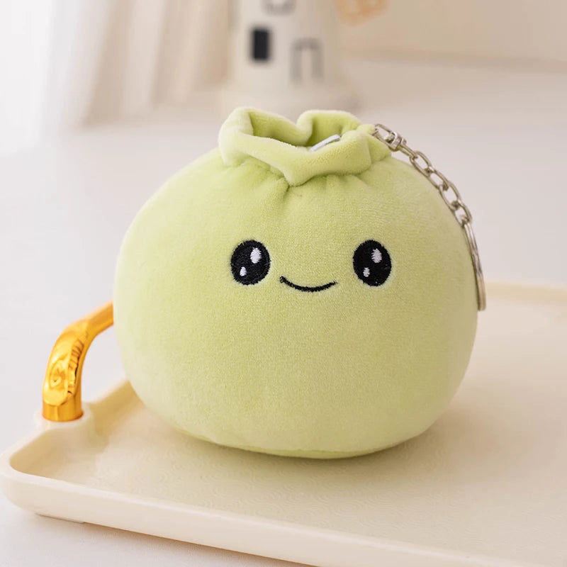 11cm Mini Rice Bao Steamed Stuffed Bun Plush Dumplings Keychain Cute Bag Pendant Decoration