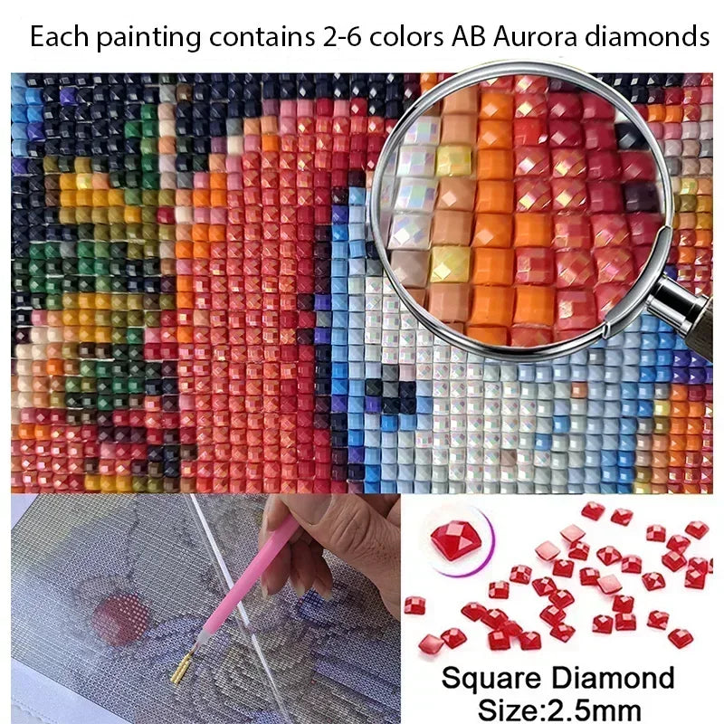 AB Diamond DIY 5D Diamond Painting Kit, featuring adorable animal designs, suitable for adults and beginners.
