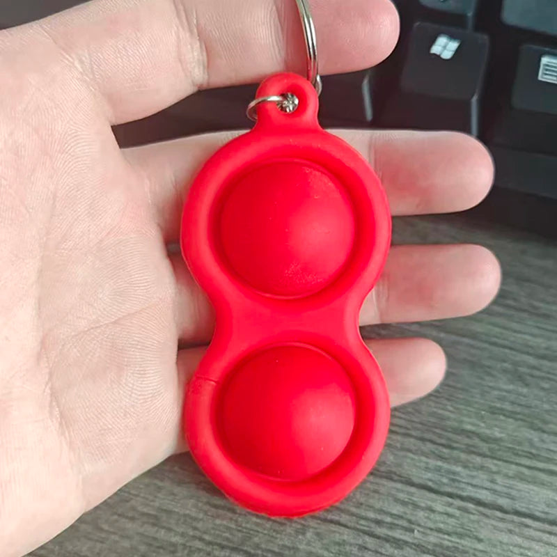 Silicone Push Bubbles Fidget Keychain Backpack Charm Stress Relief Anxiety ADHD Autism Sensory Toys Cool Stuff Kids Boys Girls