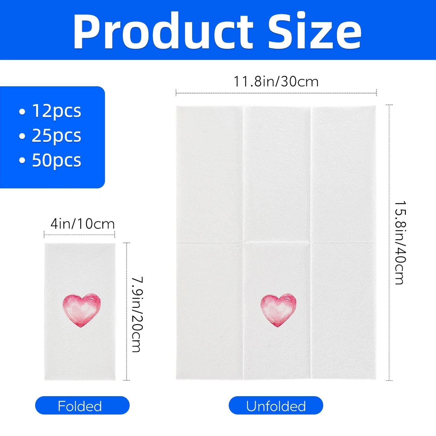 JINYUDOME Disposable Linen-Feel Santa Napkins Valentine's Day Wedding Party Holiday Dinner Family Paper Towels