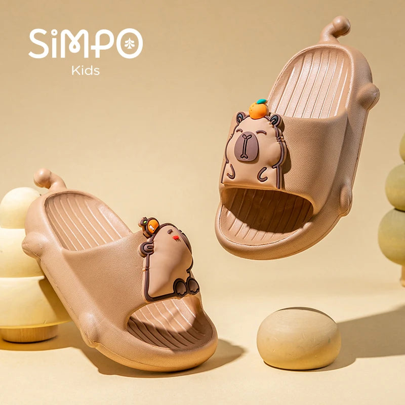 Capybara Children's Toddler Slides Light Weight And Wear Resistance House Slippers For Boys Girls Outdoor Casual Footwear Summer