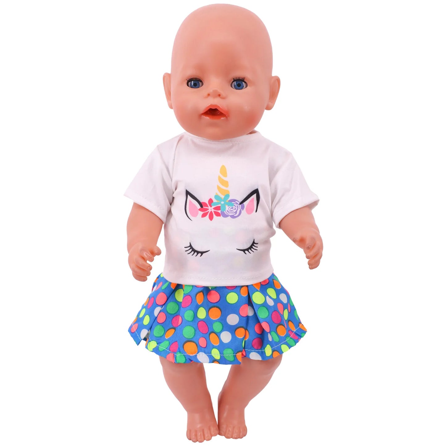 43cm Reborn New Born Baby Doll Clothes Unicorn Flamingo Fanny Cartoon Doll Accessories 18 inch Doll  Clothes American girl`s Toy