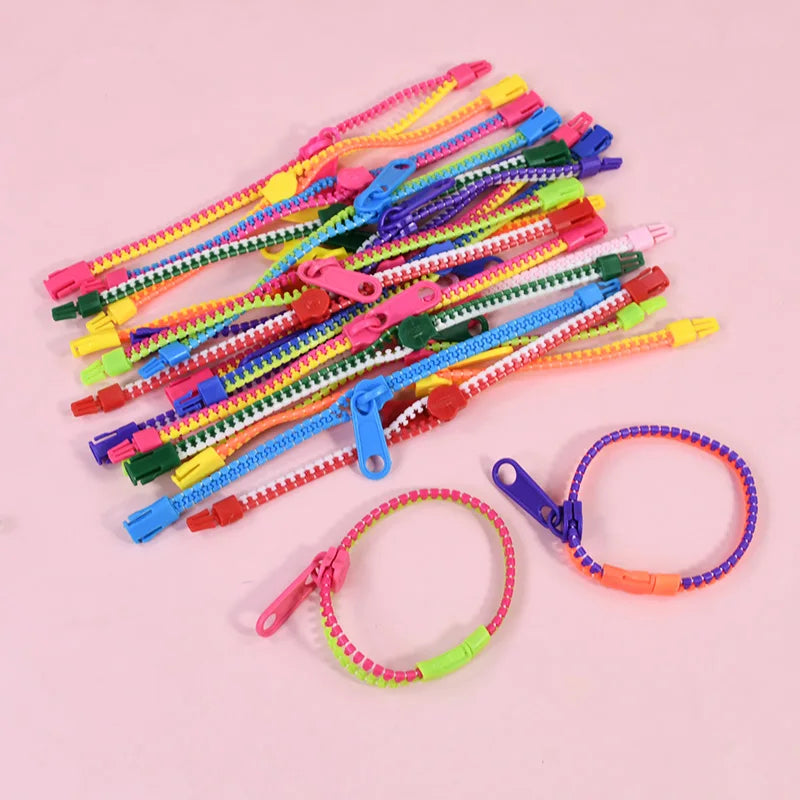 12/24Pcs Antistress Zipper Bracelets Sensory Fidget Toy Kids Birthday Party Favors Goodie Pinata Filler Wedding Gift for Guests