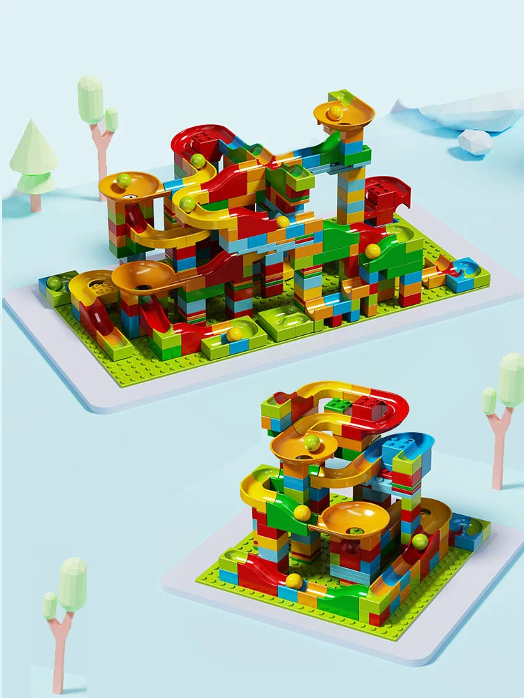 1000pcs Marble Run Building Blocks Bulk Set STEM Educational Toy for Kids Creative DIY Race Track Construction Kit for Learning