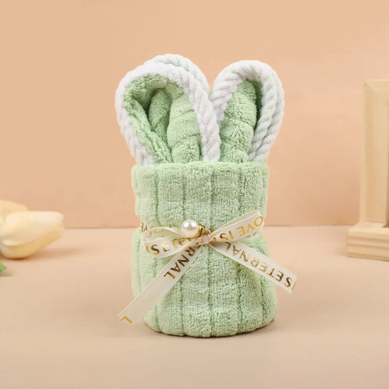 5Pcs Rabbit Towel Set Easter Gift Home Kitchen Bathroom Decor Supplies Wedding Baby Shower Kids Birthday Party Favors Guest Gift
