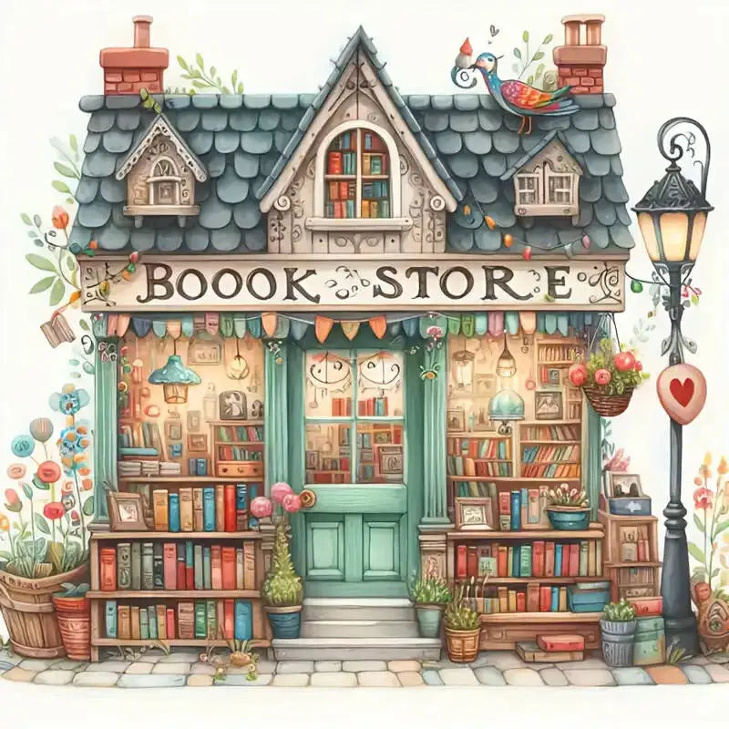 5D Diamond Painting Store House Landscape DIY Diamond Mosaic Book Handmade Hobby Embroidery Wall Decor Unique Gift