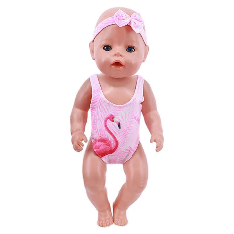 Multi-style Doll Swimsuit Cute Seaside Outfit For 43CM Baby Doll&18Inch American Doll Accessories,Our Generation Girl Gifts Toys