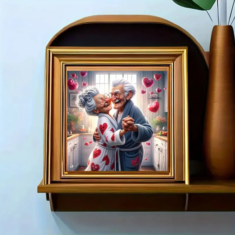 A romantic dance diamond painting set, DIY adult full diamond home decoration painting set, adult, frameless art crafts