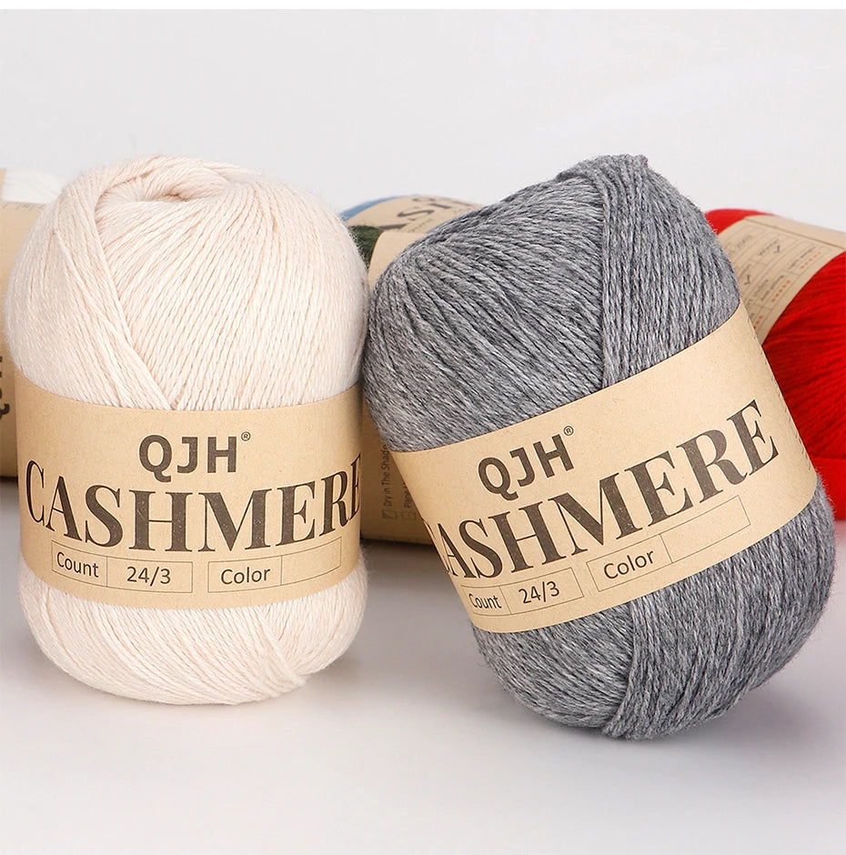 QJH 12 Set Luxurious Cashmere Yarn - Ultra-Soft & Premium Quality for Knitting Luxe Sweaters & Scarves, Hats - Yarn Enthusiasts