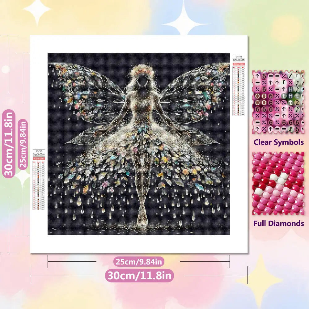 EverShine DIY 5D Diamond Mosaic Ballet Girl Full Drill Embroidery Butterfly Diamond Art Painting Kit Portrait Handicrafts Gift