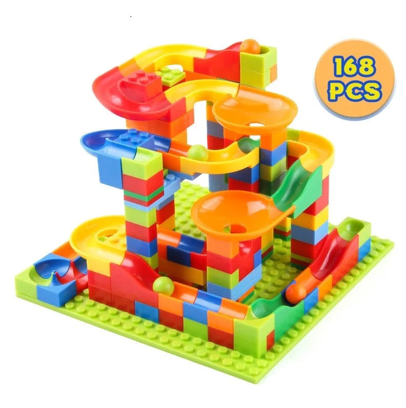 84-504PCS Marble Race Run Blocks Maze Ball Track Toy Compatible city Building Blocks Funnel Slide Blocks Toys DIY Bricks Toys