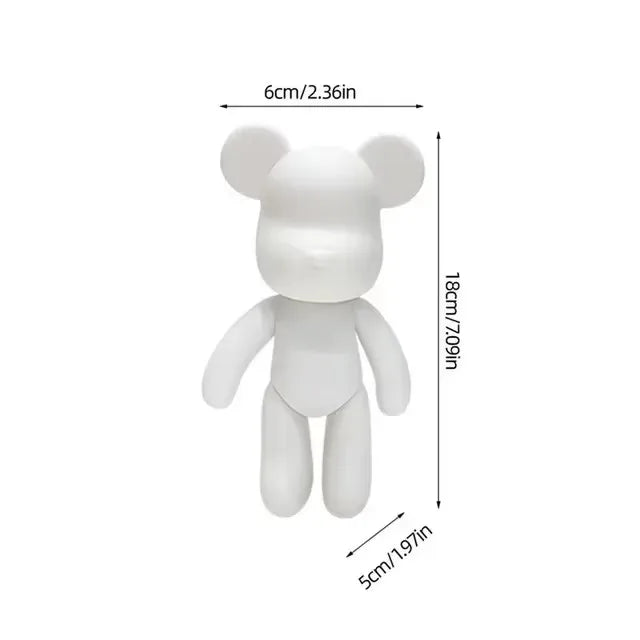 DIY Fluid Bear Sculpture Handmade Bearbrick Doll Ornaments Violent Bear Graffiti Painting Parent child Toy Gift Home Decoration