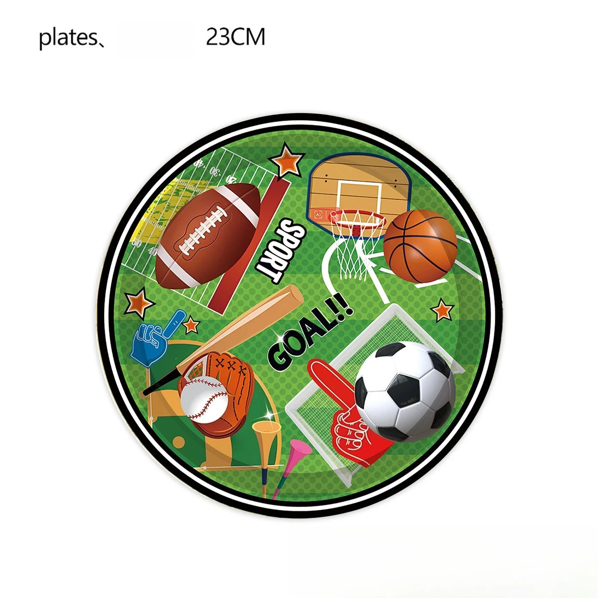 20pcs Rugby Football Basketball Baseball Sports Themed Birthday Party Decoration Tableware Set Holiday Party Decoration Supplies