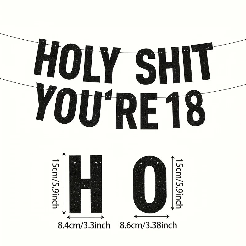 Black "Oh My God, You're 18, 21, 30, 40, 50, 60, 70" Birthday Party Banner All Age Groups To Celebrate Birthday Party Decor Gift