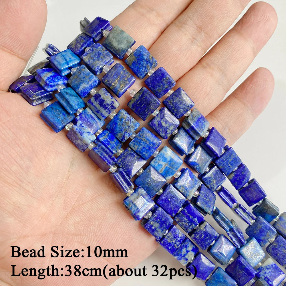 Natural Lapis Lazuli Healing Stone Bead Handmade Necklace Bracelet Bead Accessories For DIY Wisdom,Confidence,Prosperity Jewelry