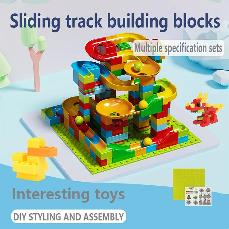 1000pcs Marble Run Building Blocks Bulk Set STEM Educational Toy for Kids Creative DIY Race Track Construction Kit for Learning