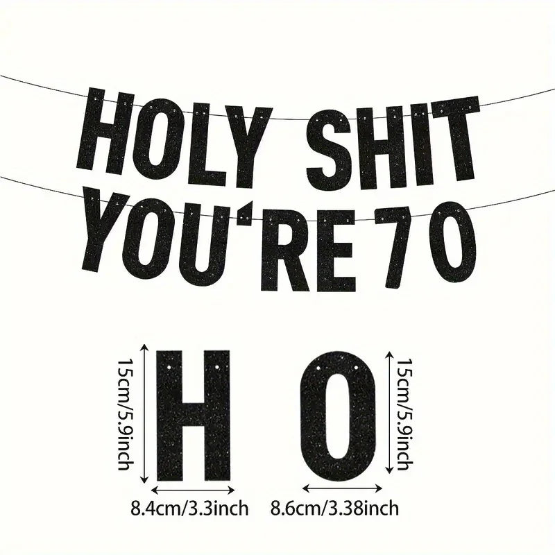 Black "Oh My God, You're 18, 21, 30, 40, 50, 60, 70" Birthday Party Banner All Age Groups To Celebrate Birthday Party Decor Gift
