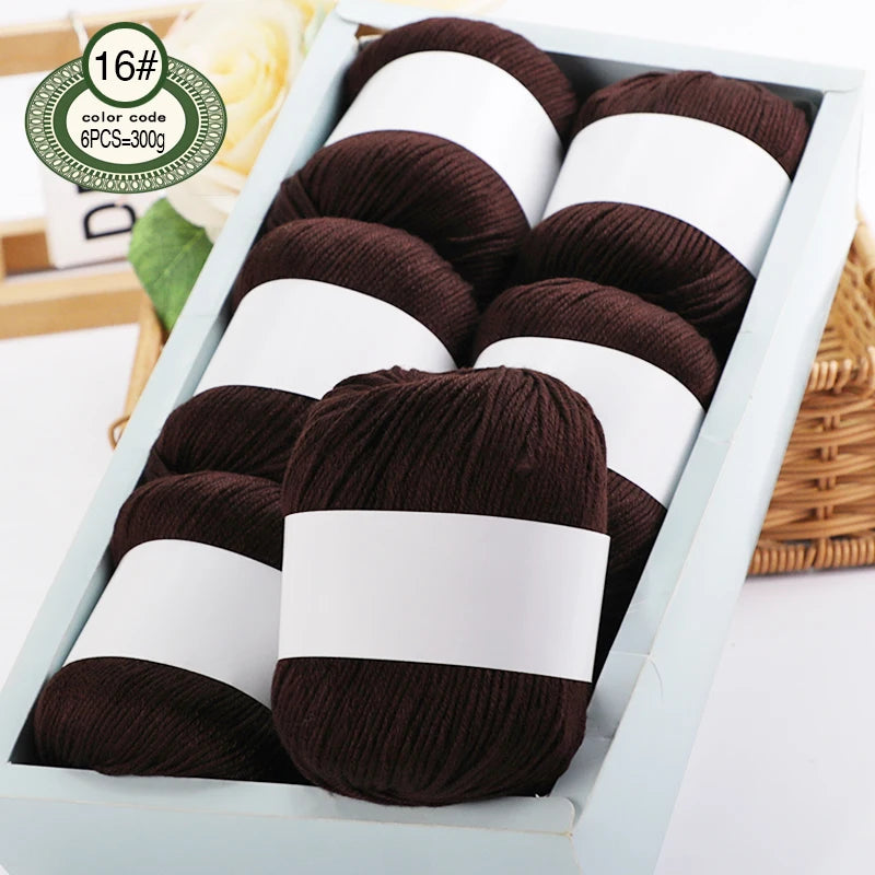 6pcs/Set Luxury Silk Blend Yarn, 50g Each, Soft Knitting Yarn Suitable For Sweaters, Baby Blankets And Scarves, Multiple Colors