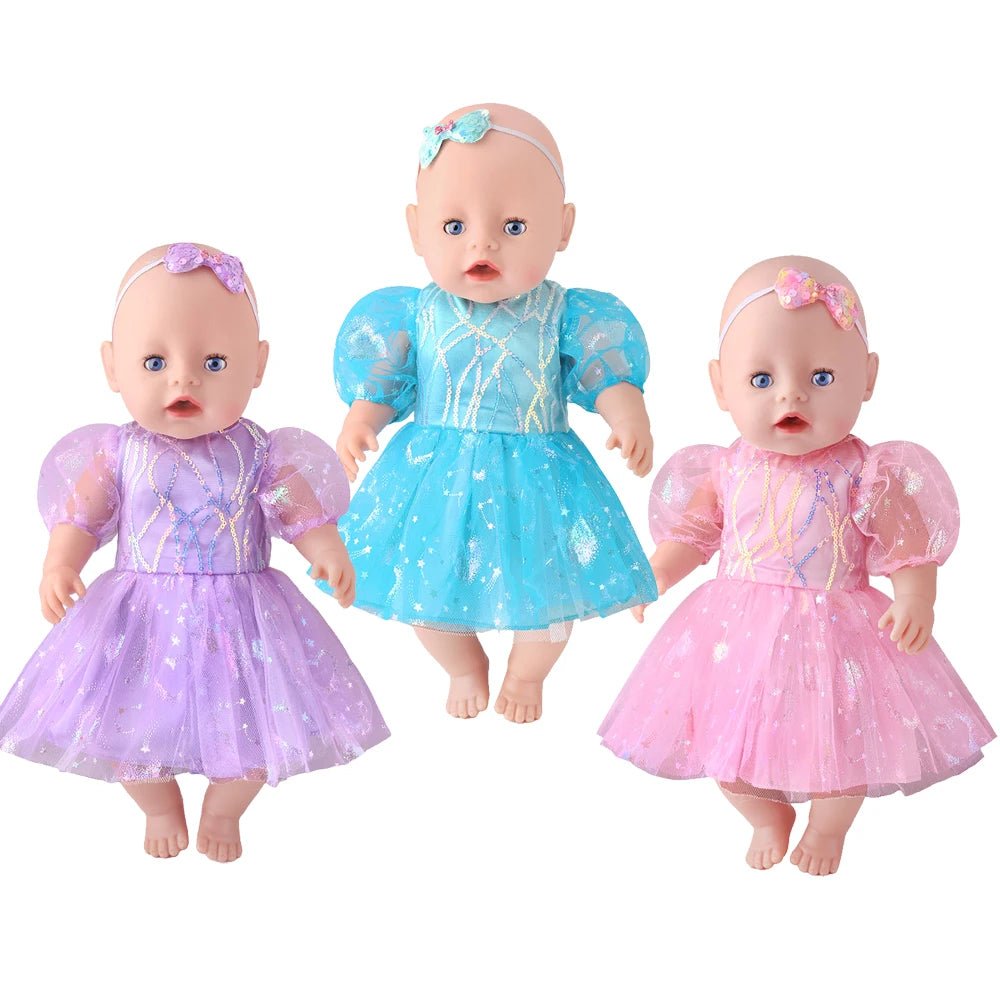 Cute Princess Tutu Skirt American 18 Inch Girl Doll Tulle Dress Children Toys Ours & Generation Dolls Cute Skirt Accessories