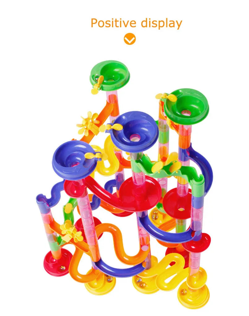 29/80/105Pcs Marble Run Race Track Building Blocks Kids 3D Maze Ball Roll Toy DIY Marble Run Race Coaster Set Christmas Gifts
