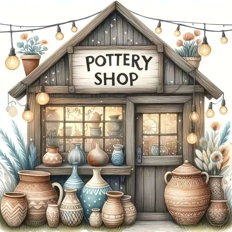 5D Diamond Painting Store House Landscape DIY Diamond Mosaic Book Handmade Hobby Embroidery Wall Decor Unique Gift