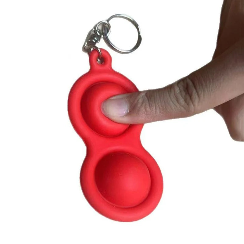 Silicone Push Bubbles Fidget Keychain Backpack Charm Stress Relief Anxiety ADHD Autism Sensory Toys Cool Stuff Kids Boys Girls