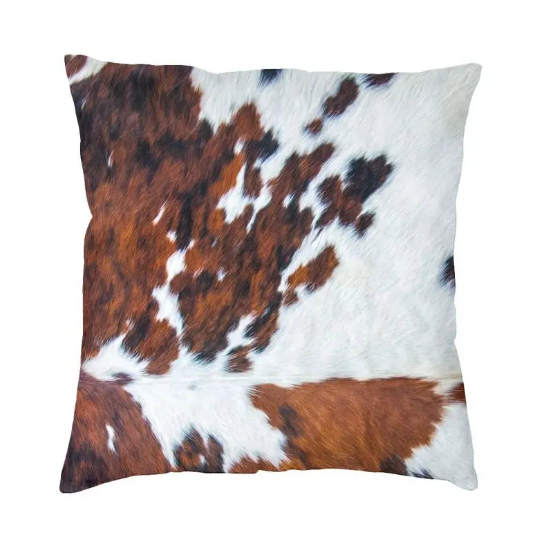 Hot Sale Scottish Highland Cow Cowhide Texture Cushion Cover 3D Print Animal Hide Leather Throw Pillow Case Sofa Car Home Decor