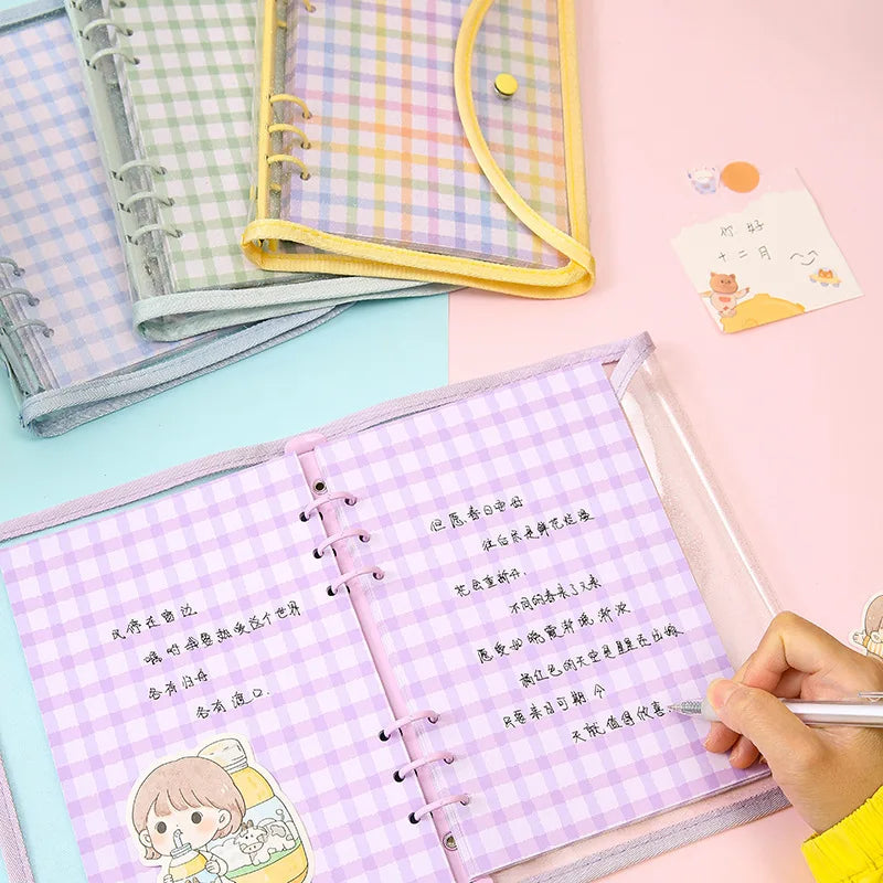 Cute Colour Grid A5/A6 Loose Leaf Notebook Refill Spiral Binder