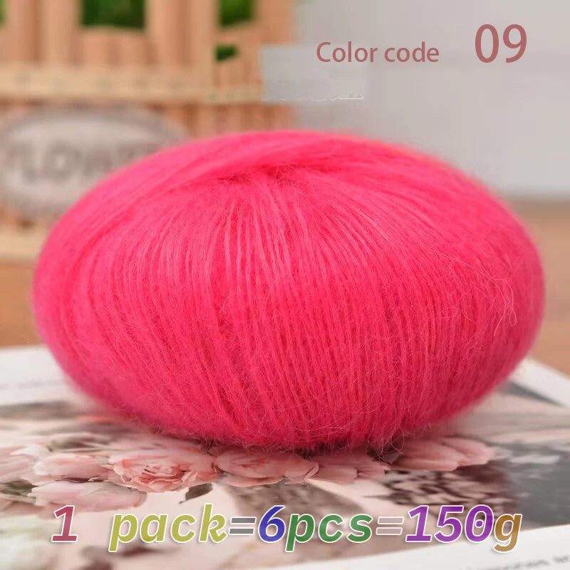 Luxury mohair blend yarn, soft merino wool blend, DIY knitting and crochet projects, containing 45% mohair, 40% merino wool, 15%