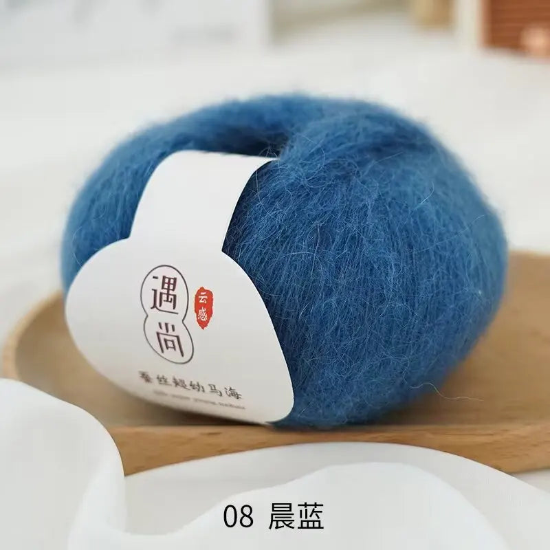 Silk and Alpaca Blend Yarn 200g 10 Balls Handmade Knitting Crochet Spring/Autumn Body-Fitting Sweater Lightweight Scarf Thread