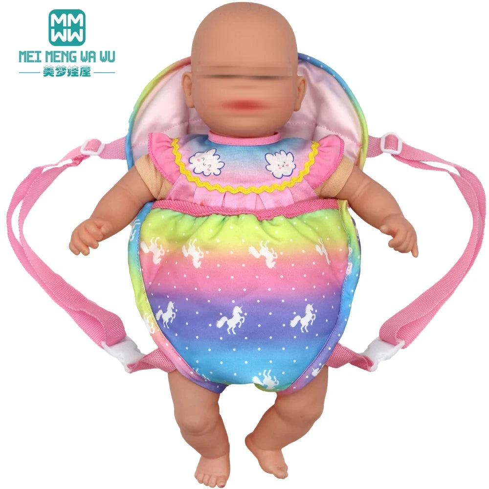 Doll accessories for 15-17inch new born doll backpack seat towel blanket Toy diaper Panties bag