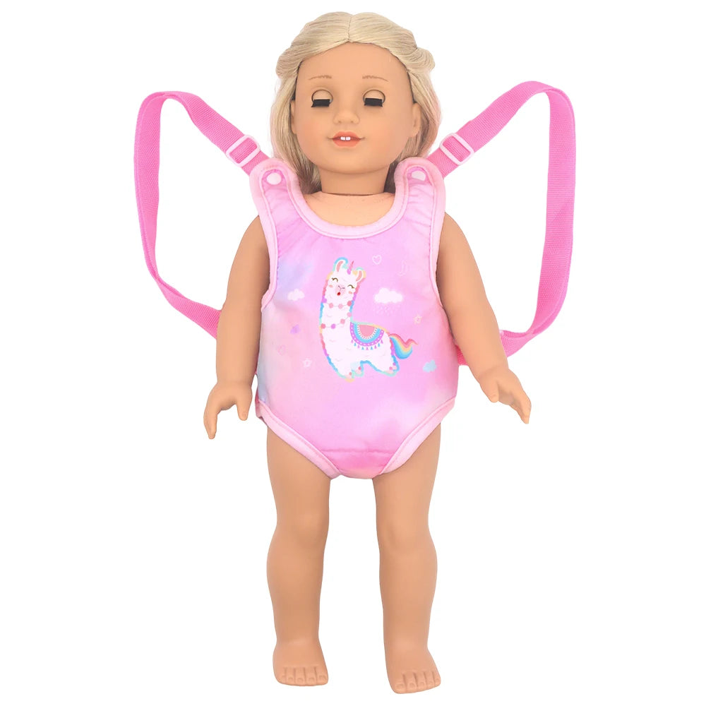 Alpaca Style Dolls Out Going Carry Bag 43-45cm Newborn Doll Clothes Accessories Christmas Birthday Gift18 Inch Doll Backpack Bag