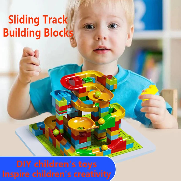 1000pcs Marble Run Building Blocks Bulk Set STEM Educational Toy for Kids Creative DIY Race Track Construction Kit for Learning