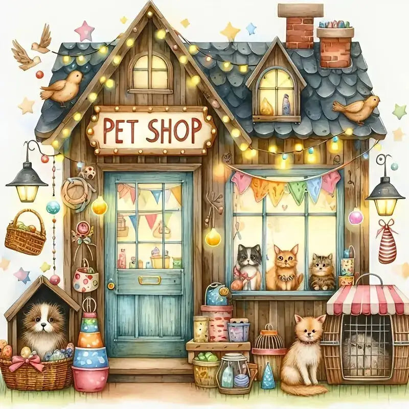 5D Diamond Painting Store House Landscape DIY Diamond Mosaic Book Handmade Hobby Embroidery Wall Decor Unique Gift