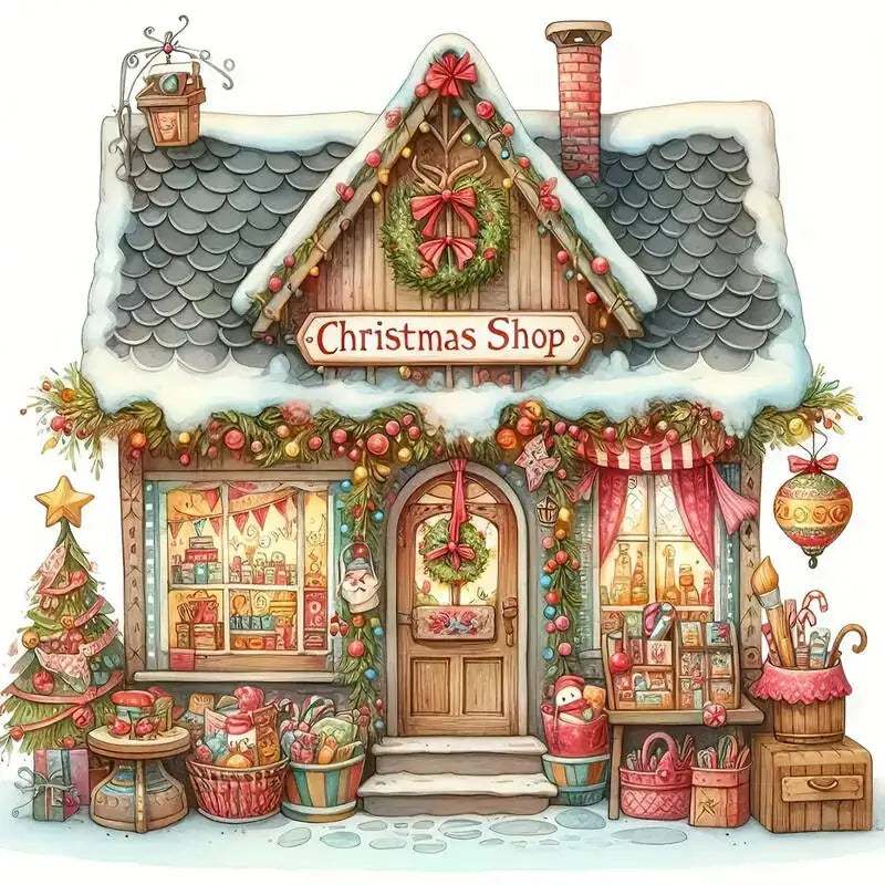 5D Diamond Painting Store House Landscape DIY Diamond Mosaic Book Handmade Hobby Embroidery Wall Decor Unique Gift