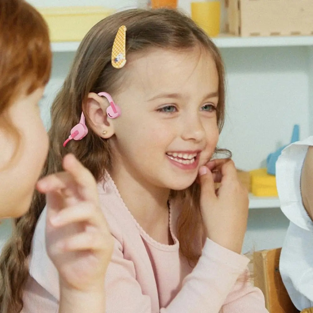 Hands-free Kids Bluetooth Headphones Earbuds Built-in 8GB Bone Conduction Headphone Stereo Sound Adjustable