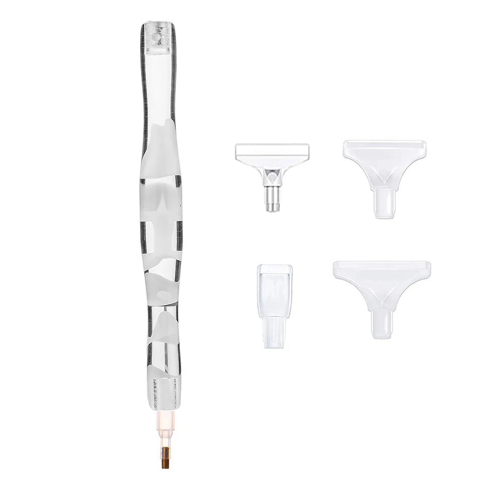 5D Diamond Painting Pen Crystal Point Drills Pen Handmade Tools With Metal Point Drill Heads Multi Placer Pen Tip Accessories