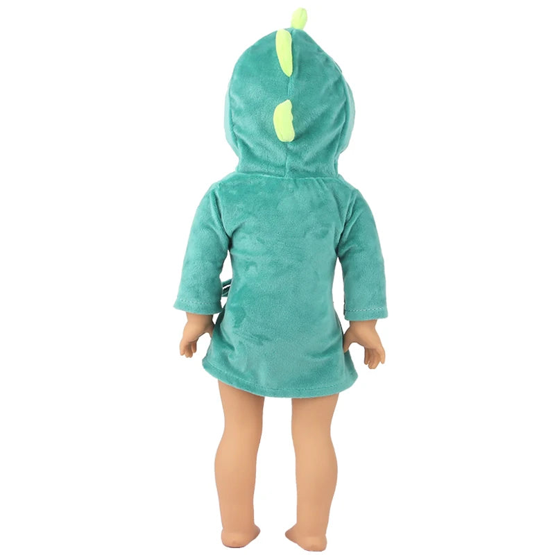 Doll Clothes Night-robe For 18 Inch American Doll Cartoon Animal Pajamas For 43cm Baby Girl Doll,OG,Russia,DIY Doll Girl's Gift