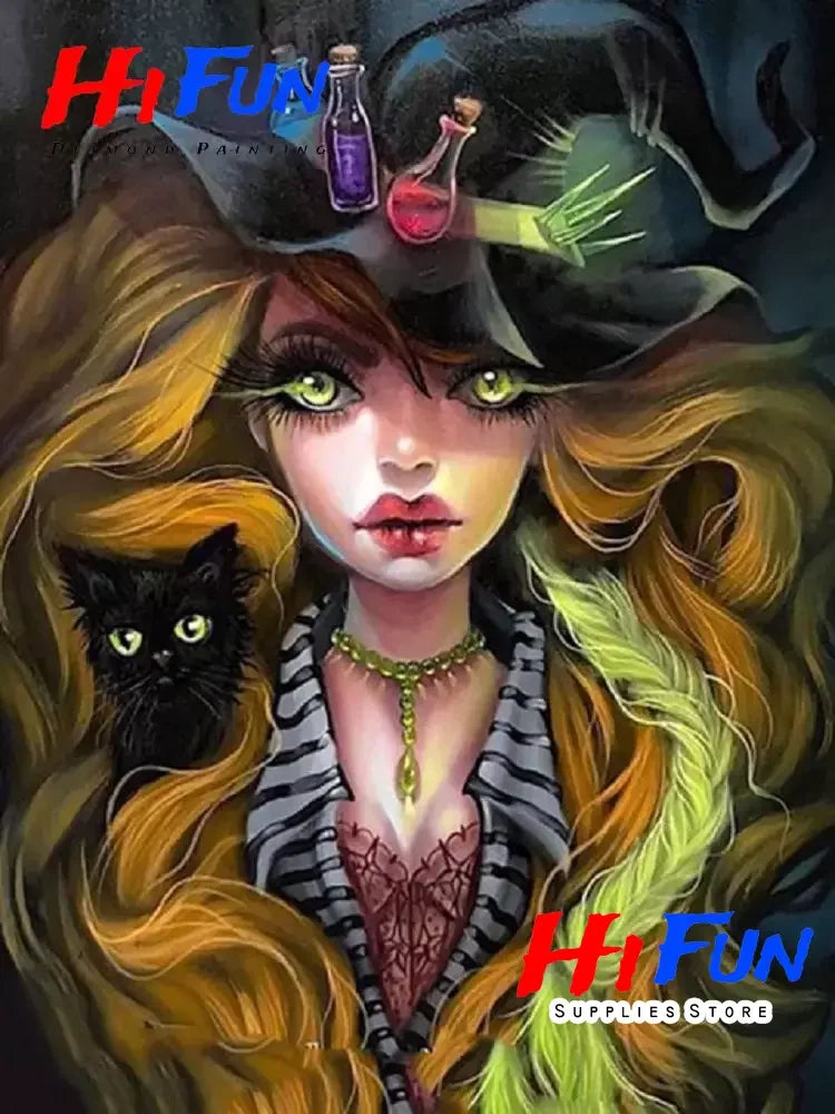 5D Diamond Painting Goth Girls Wonderland Collection Bizarre Art Full Square Diamond Embroidery Cross Stitch Diamond Mosaic Kit